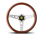 Momo Indy Steering Wheel 350 mm - Magoany Wood/Brshd Spokes